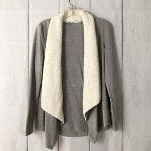 Charlotte Russe | Gray Cardigan w/ Fleece Neckline